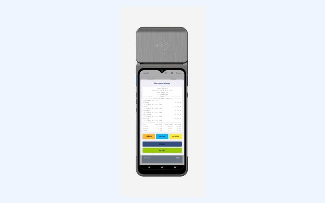 Digitāls čeks e-pastā vai ar QR kodu, ZALAPAY ekrāns